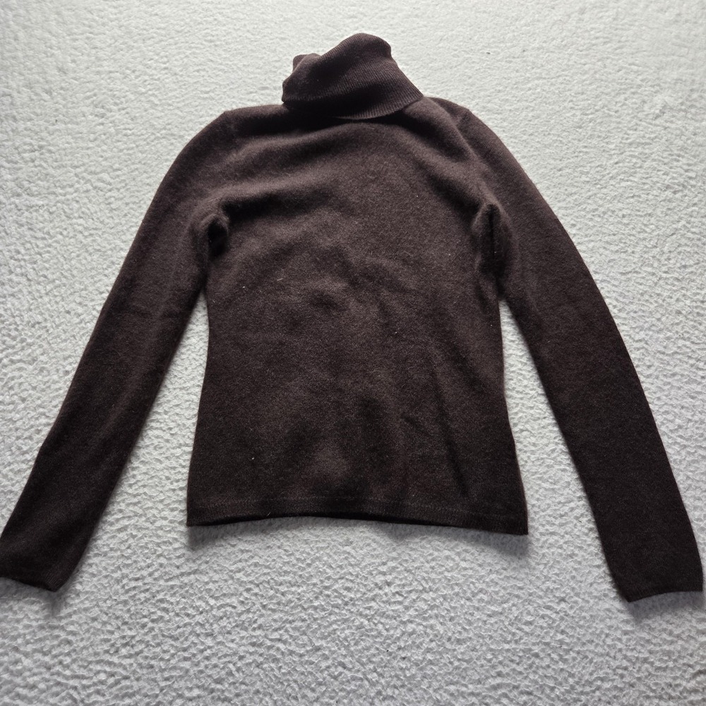 Madison Sweater Womens Small Brown Turtleneck Cashmere Knit Pullover